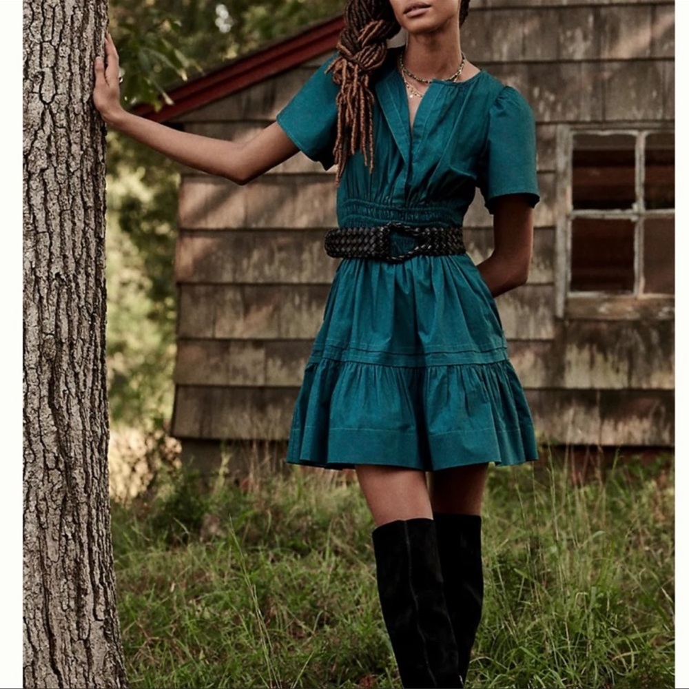 Anthropologie short somerset dress in teal sz XSP